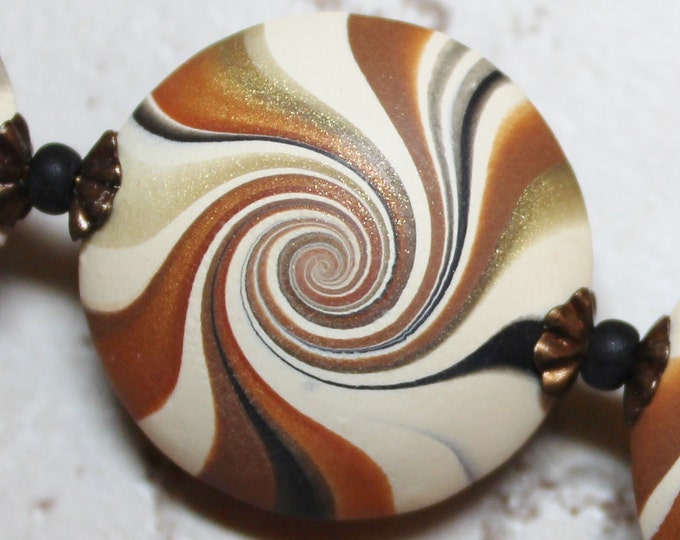 Polymer Clay Beads Polymer Clay Swirl Beads Spiral Beads Etsy