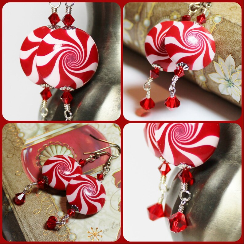 Candy Cane... Handmade Beaded Jewelry Earrings Christmas Etsy