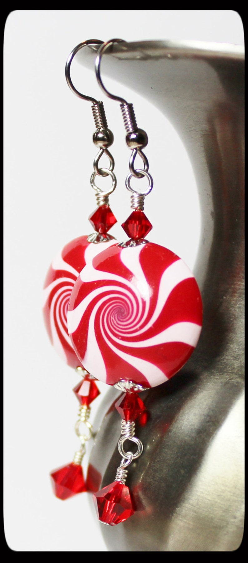 Candy Cane... Handmade Beaded Jewelry Earrings Christmas Etsy