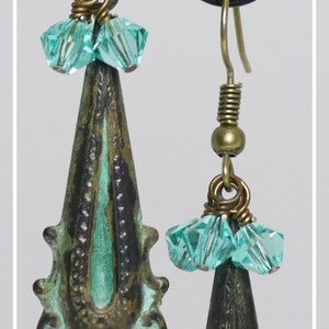 Handmade Earrings Verdigris Patina Athens image 4