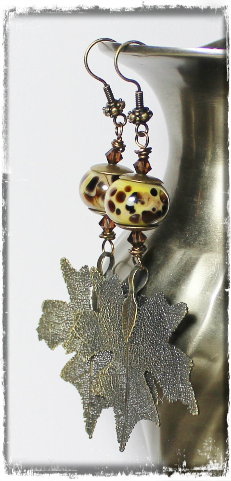 Maple Pistachio... Handmade Jewelry Earrings Beaded Autumn Etsy