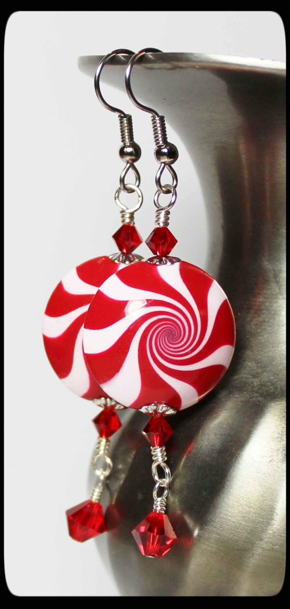 Candy Cane... Handmade Beaded Jewelry Earrings Christmas Etsy