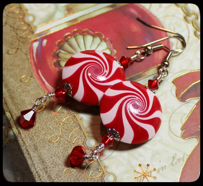 Candy Cane... Handmade Beaded Jewelry Earrings Christmas Etsy