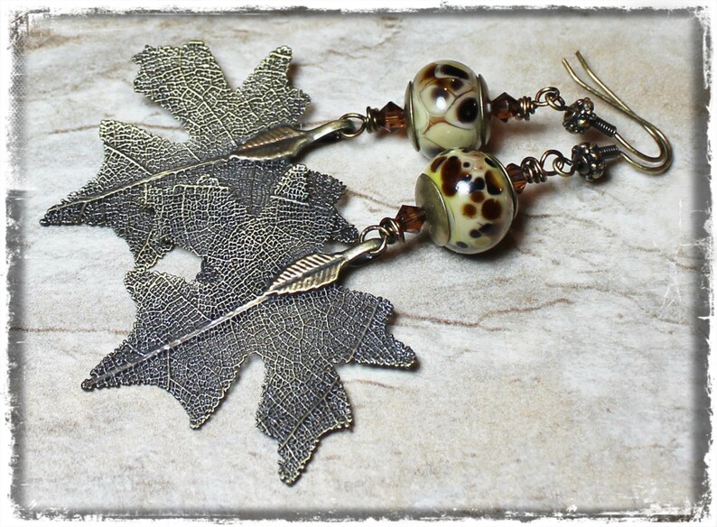 Maple Pistachio... Handmade Jewelry Earrings Beaded Autumn Etsy