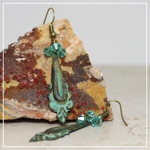 Handmade Earrings Verdigris Patina Athens image 2