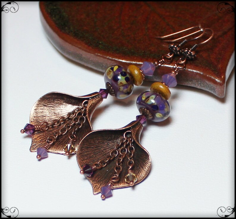 Calla Lily... Handmade Jewelry Earrings Beaded Lampwork Glass Etsy