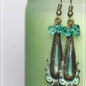 Handmade Earrings Verdigris Patina Athens image 7