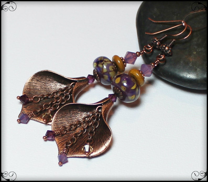 Calla Lily... Handmade Jewelry Earrings Beaded Lampwork Glass Etsy