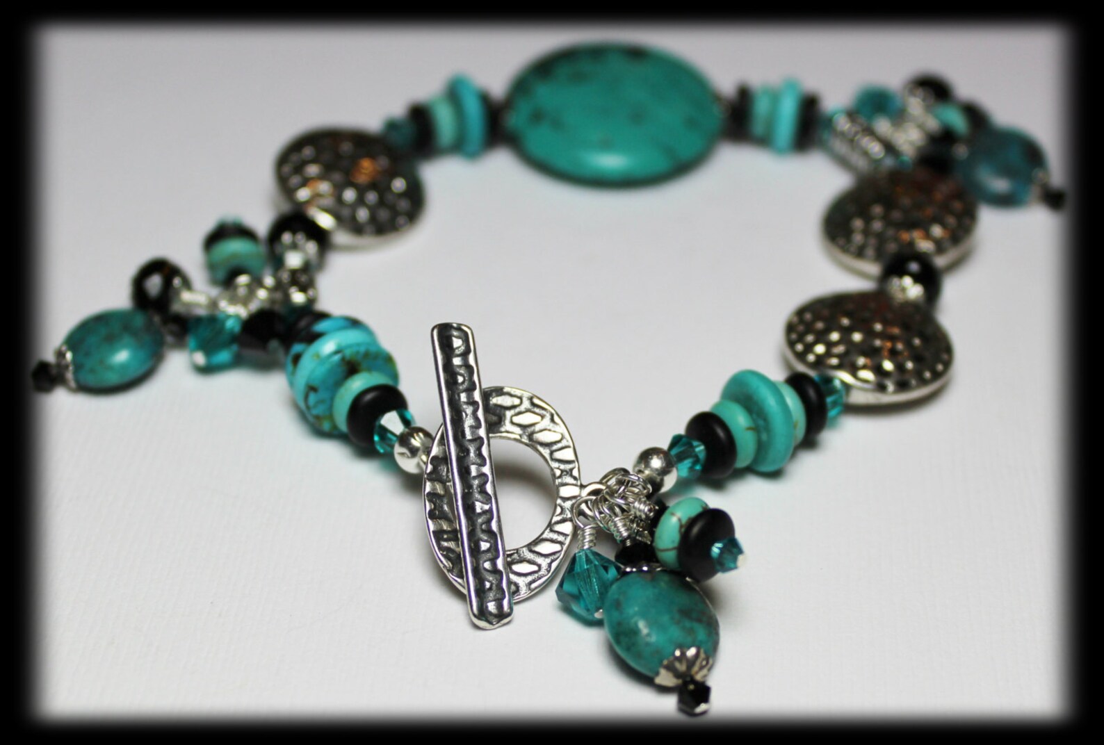Santa Fe... Handmade Jewelry Bracelet Beaded Cha Cha Turquoise Etsy