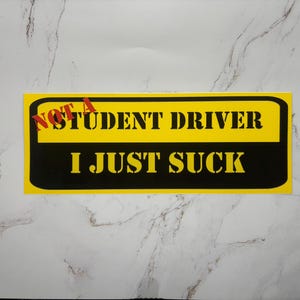 Bumpersticker: geen studentchauffeur
