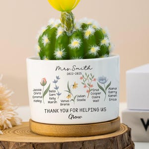 Benutzerdefinierter Lehrer-Blumentopf, Geschenk für Lehrer, Danke, dass Sie uns beim Anbau des Pflanzentopfs geholfen haben
