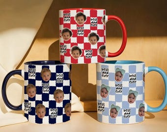 Anpassad retromugg med babyfoto, personlig mugg med "bästa pappa någonsin", fars dag-present till pappa, minnessak för första gången pappa, mugg med barnfoto
