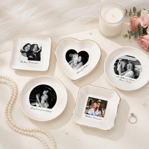 Personalisierte Foto Schmuckschale, benutzerdefinierte Ringschale mit Bestie Foto, Hochzeitsgeschenk, Brautjungfer Vorschlag, Schmucktablett für den besten Freund, Bestie Bild 7
