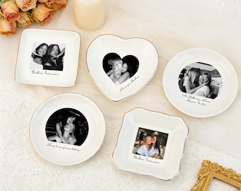 Portaoggetti personalizzato con foto, porta anelli personalizzato con foto della migliore amica, regalo di nozze, proposta di matrimonio per damigella d'onore, portaoggetti per la migliore amica, migliore amica