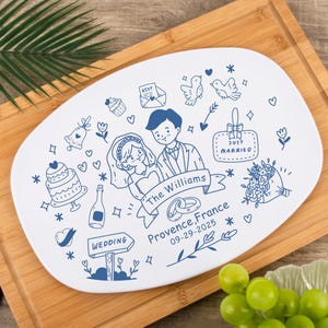 Hochzeitsgeschenk Personalisierte Servierplatte, Benutzerdefinierte Servierplatte mit Namen, Hochzeitsandenken Geschenk, Hochzeitsdekorplatte, Brautpartygeschenk