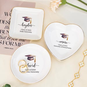 Graduation Gifts,Custom Graduation Ring Dish,Masters Degree Gift,Jewelry Dish for Her,Class of 2025 Gift,Daughter Grad Gift,Trinket Dish