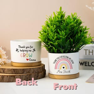 Danke Lehrer Geschenk, Lehrer Wertschätzung Geschenk, Benutzerdefinierte Regenbogen Blumentopf, Jahresende Geschenk für Lehrer, Danke, dass Sie mir geholfen haben zu wachsen