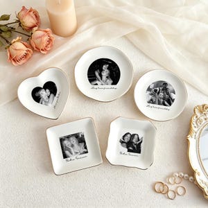 Personalisierte Foto Schmuckschale, benutzerdefinierte Ringschale mit Bestie Foto, Hochzeitsgeschenk, Brautjungfer Vorschlag, Schmucktablett für den besten Freund, Bestie Bild 11