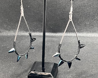 Teardrop Spiked Macrame Earrings