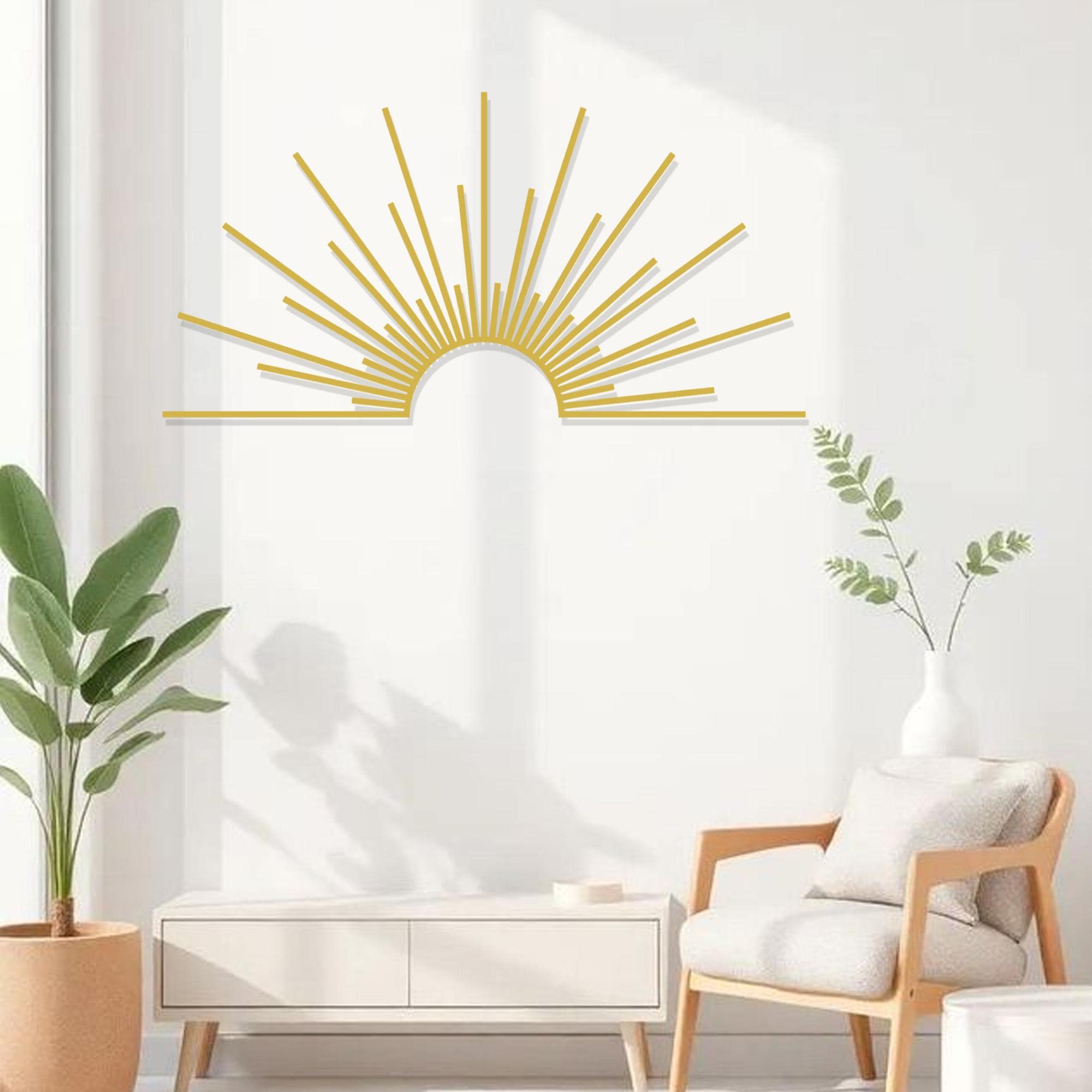 Imtrub Décoration Murale Soleil - Visage Plat Soleil / Lune - Sculpture Murale En Bois - Décoration D'intérieur Rustique Creux - Sculpture Murale Pour