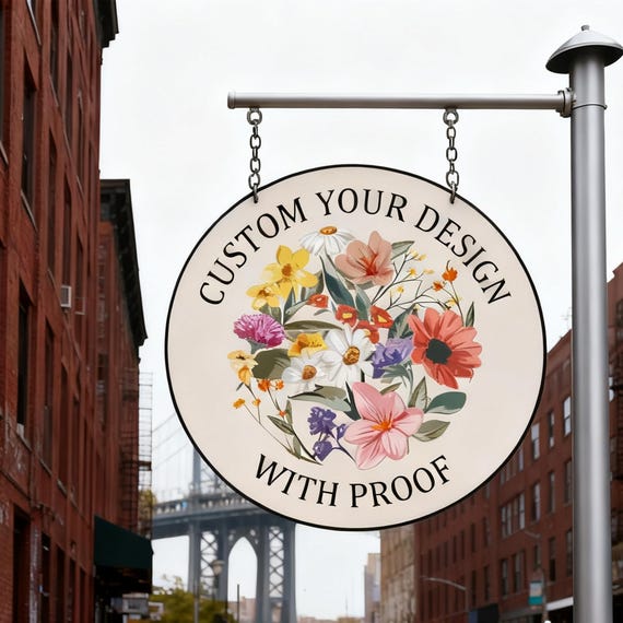 Custom Metal Logo Sign,Personalized Business Sign,Office Decor,Shop&Salon Sign,Outdoor Metal Sign,Round Any Shape Sign,Unique Print Design