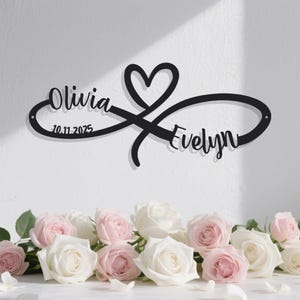 Infinity Heart Metal Sign,The Infinity Anniversary Monogram Metal Sign,Couple Name Sign,Wedding Gift for Couple,Infinity Heart Sign,NewlyWed