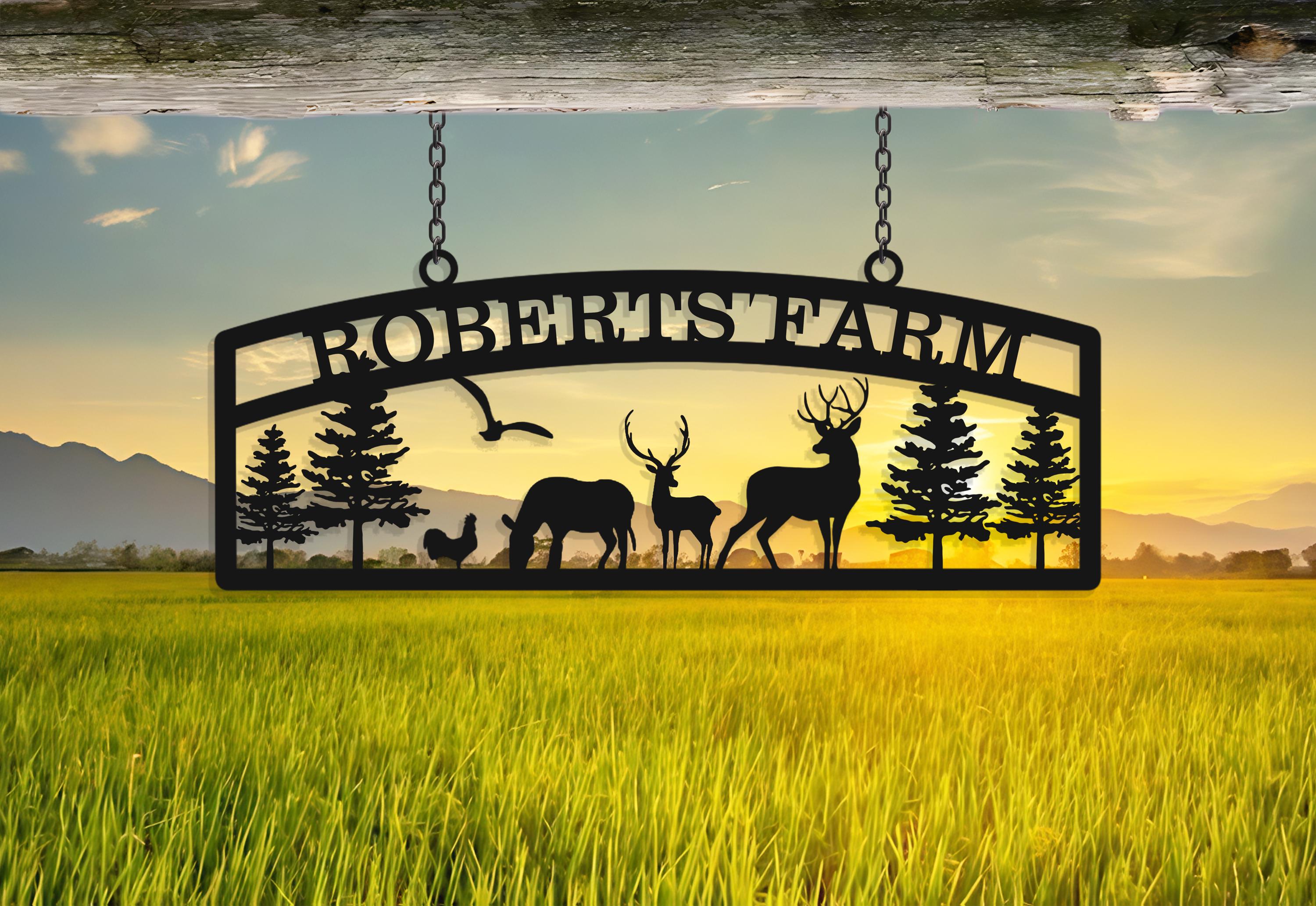 Personalized Metal Farm Sign,farmhouse Metal Sign,custom Ranch Sign ...