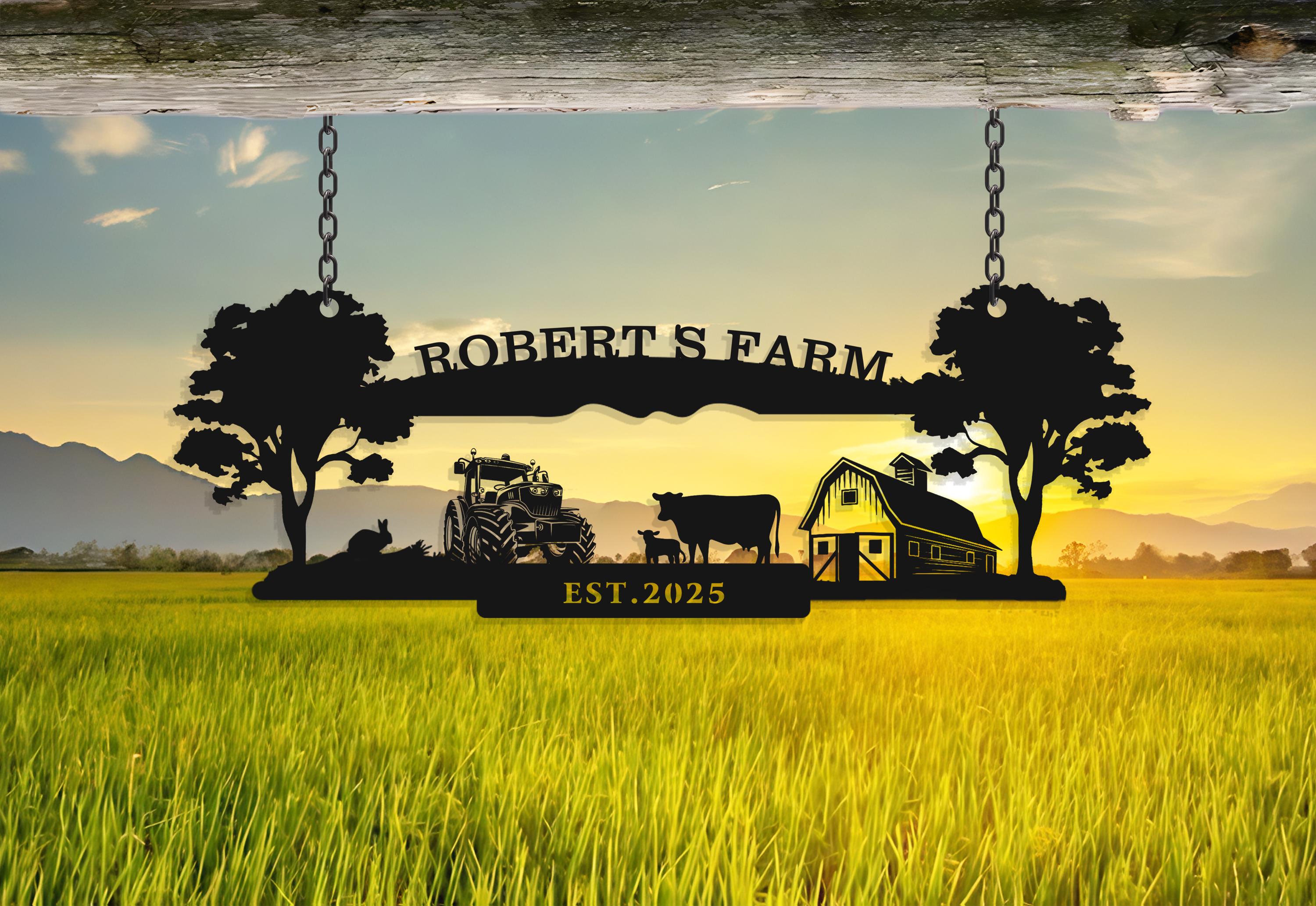 Personalized Metal Farm Sign,farmhouse Metal Sign,custom Ranch Sign ...