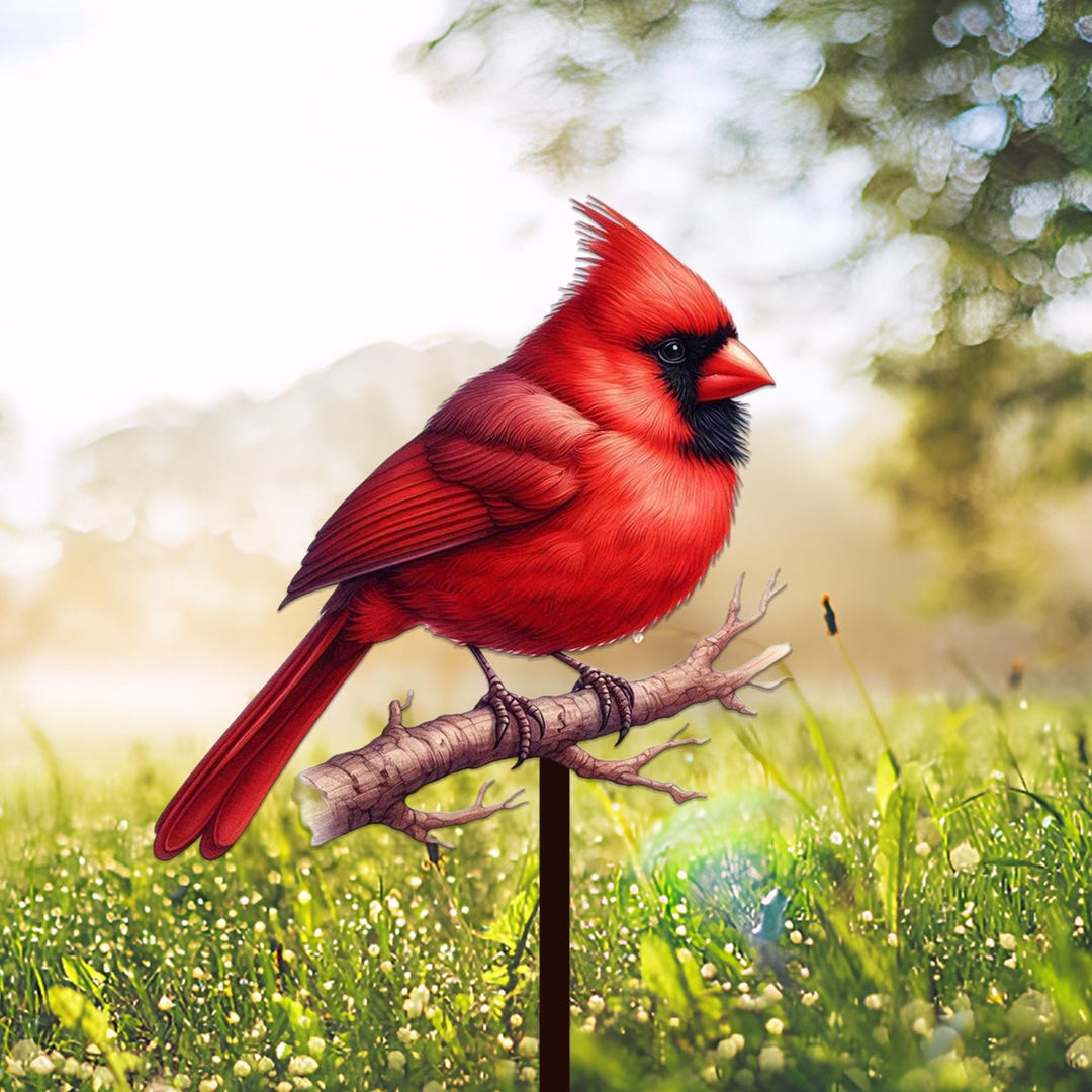Cardinal Sign In Cardinals Garden Metal Sign With Stake,cardinal Sign Yard Art,cardinal ...