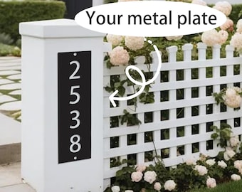 Modern Metal House Number Sign,Custom House Number,House Address Sign,Vertical Home Address,Mid Century Modern Numbers Metal Sign,Retro Sign