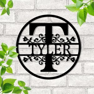 Personalized Family Name Metal Sign,Last Name Sign,Custom Initial Monogram Hanging,Door Hanger,Housewarming Gift,Christmas Gift,Wedding Gift