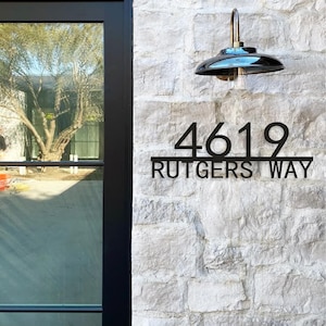 Modern Metal House Number Sign, Custom House Number,House Address Sign with Street Name, Metal Street Name,Retro Style House Number,New Home