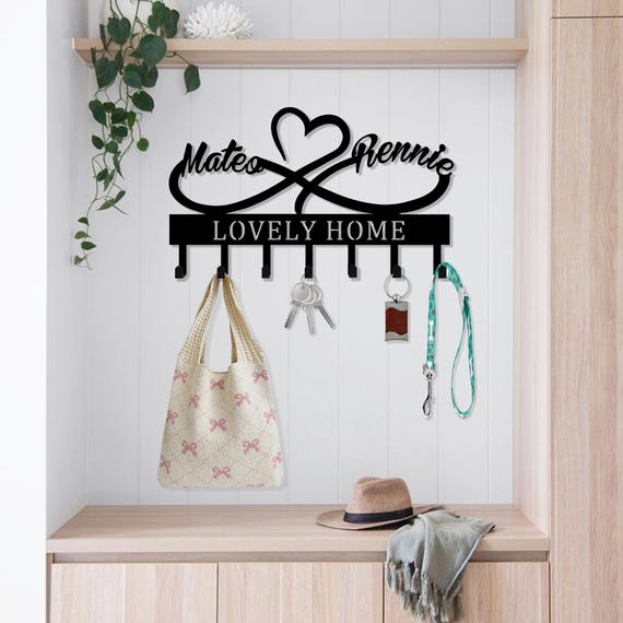 Laser Cut Home Shaped Wooden Key Holder Personalized Key Hanger Free Vector Cdr Download