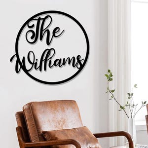 Personalized Family Name Metal Sign,Last Name Sign,Custom Initial Monogram Hanging,Door Hanger,Housewarming Gift,Christmas Gift,Wedding Gift