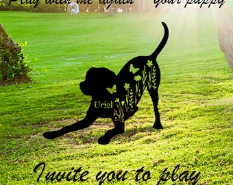 Custom Dog Metal Stake,Pet Grave Marker,Metal Dog Yard Sign,Dog Garden Sign,Dog Memorial Stake,Dog Loss Gift,Dog Cemetery Stake,Dog Name