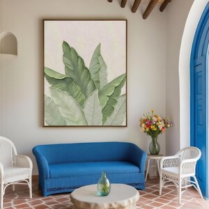 Grand art mural texturé vert, tableau feuille verte, art mural minimaliste vert, tableau texturé 3D, tableau botanique vert, art mural végétal vert