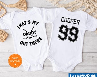 Hockey Daddy Onesie®, zabawny Hockey Onesie®, uroczy Hockey Onesie®, Baby Boy Onesie®, Baby Girl Onesie®, prezent na baby shower z motywem hokeja