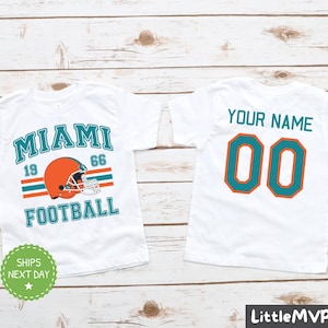 Miami Football Kinder Shirt - Personalisiertes Fußball Shirt - Benutzerdefiniertes Kinder Fußball Shirt - Miami Fan Shirt