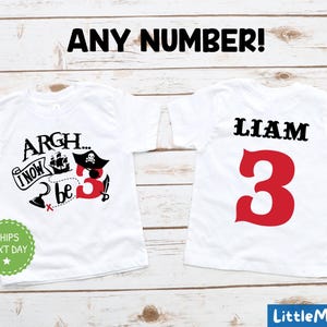 Camiseta de cumpleaños pirata - Camiseta de fiesta de cumpleaños pirata personalizada - Camiseta pirata de cumpleaños personalizada - Camiseta de tercer cumpleaños - Tercer cumpleaños
