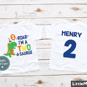 Two-a-saurus 2nd Birthday Shirt - Dinosaur Birthday Tee - Boy Dinosaur Birthday Shirt - Two Rex Birthday Shirt - T Rex 2nd Birthday Tee