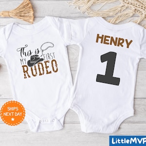 This Is My First Rodeo Onesie® - Horse Rodeo Baby Bodysuit - Cowboy Baby Clothes - Funny Western Baby Bodysuit - Rodeo Boots Onesie
