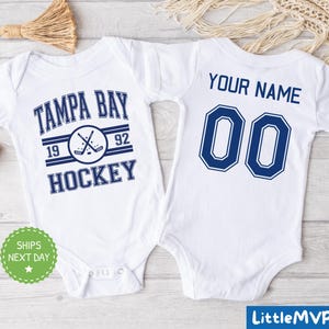 Tampa Bay Hockey Onesie® - Personalized Hockey Bodysuit - Cute Hockey Onesie® - Tampa Bay Baby Shower
