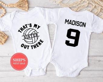 Volleyball Sister Onesie®, Personalized Volleyball Onesie®, Cute Volleyball Onesie®, Baby Girl Volleyball Onesie®, Volleyball Baby Shower