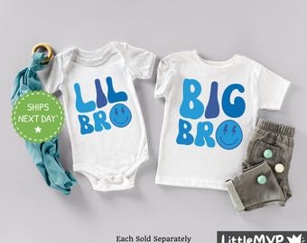 Big Brother Little Brother - Sibling Shirts - Kids Gift - Matching Shirts - Custom Baby Outfit - Pregnancy Reveal - Construction Theme
