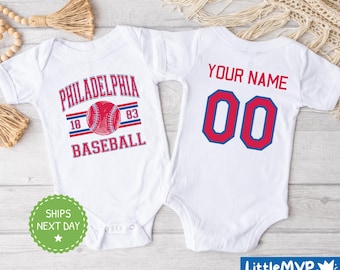 Philadelphia Baseball Onesie® - Philadelphia Baseball Baby - Bébé garçon Philadelphie - Bébé fille Philadelphie - Fête prénatale Philadelphie
