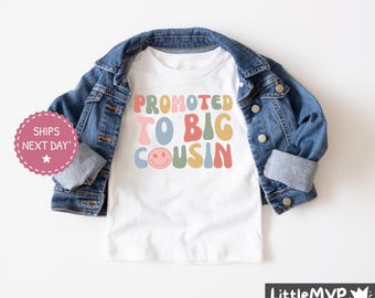 Chemise promue grande cousine - Cool Cousins Club - Chemise nièce pour tout-petit - Futur cousin - Cadeau rétro groovy