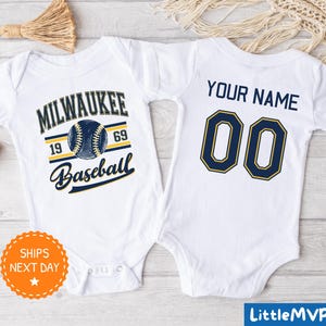 Milwaukee Onesie® - Milwaukee Baseball Baby - Milwaukee Baby Boy - Milwaukee Baby Girl - Milwaukee Baby Shower