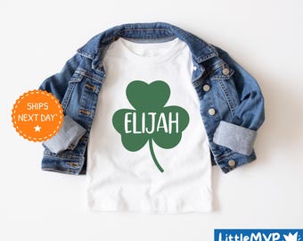 Gepersonaliseerde St. Patrick's Day-shirt - Custom Shamrock-kindershirt - Klaver T-shirt jongens - Retro Peuter St. Paddy's Day-ontwerp