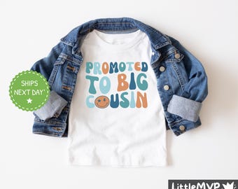 Kids Big Cousin Shirt, Promoted To Big Cousin Baby Announcement Kids Big Cousin Shirt, Promoted To Big Cousin Baby Announcement