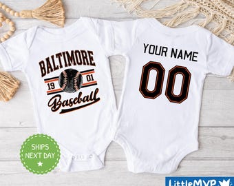 Baltimore Baseball Onesie® - Baltimore Baseball Baby - Baltimore Baby Boy - Baltimore Baby Girl - Baltimore Baby Shower